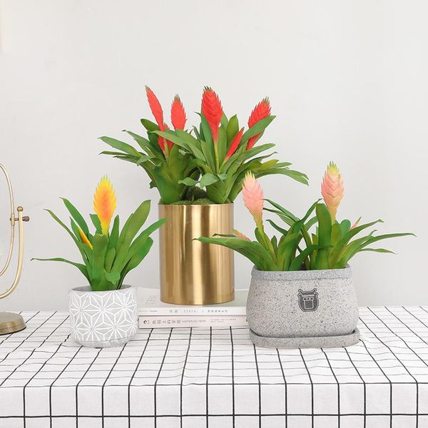 

decorative flowers & wreaths 2021 style simulated green plants 2 head pineapple home decoration el simulation flower pot pineapp