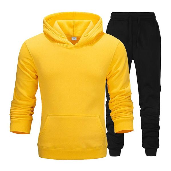 

men's tracksuits fashion casual hoodie sportswear track and field clothing hoodies winter brand + pants suit, Gray
