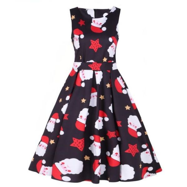 

halooween christmas summer new selling round neck sleeveless dress beach skirt comfortable tight-fitting 2021, Black;gray
