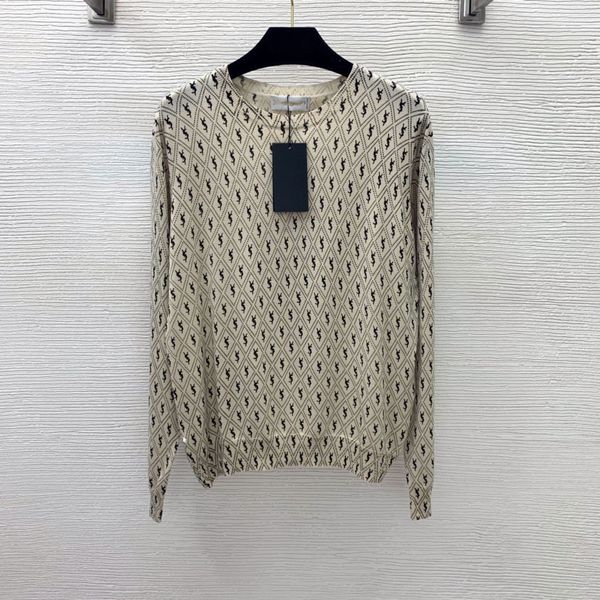 

milan runway sweaters 2021 autumn long sleeve o neck high end jacquard pullovers women's designer sweater 0816-2, White;black