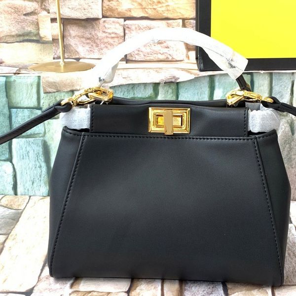 

shoulder bags women handbag purse genuine leather bag fashion metal parts adjustable shoulder strap plain black hasp hardware