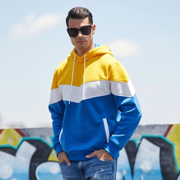 

men's hoodies & sweatshirts warm fleece men 2021 autumn patchwork hip hop streetwear hoody mens clothing oversize outwear male, Black