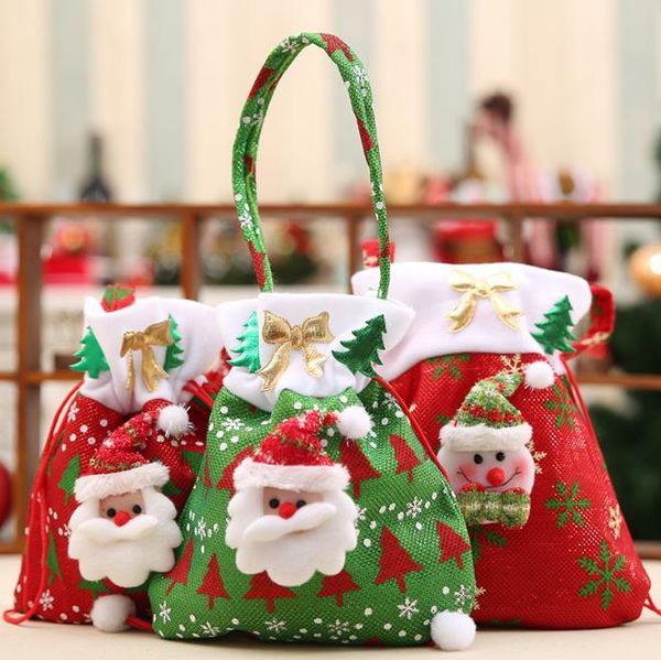 

gift wrap canvas christmas candy bags drawstring favor package bulk set of multi-style neon colored goodie