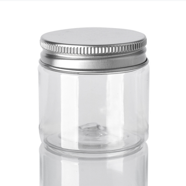 

storage bottles & jars 20pcs/lot 50ml wide mouth plastic bottle pet transparent 50g cream jar aluminum cap