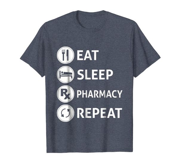 

funny eat sleep pharmacy repeat pharmacist gift t-shirt, White;black