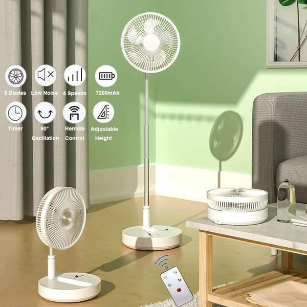 

electric fans 7200mah folding fan auto oscillation 10 inch wireless table floor portable air conditioner for home outdoor