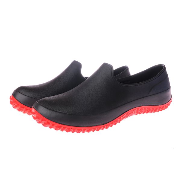 

professional men's rain non-slip waterproof oil-proof kitchen working resistant men chef ankle garden shoes, Black