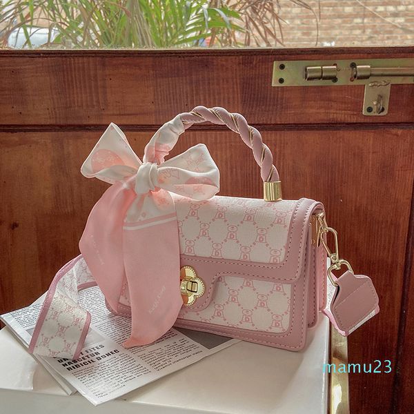 

designer handbags 2021 summer new single shoulder messenger small square portable bag women's silk scarf double shoulder belt