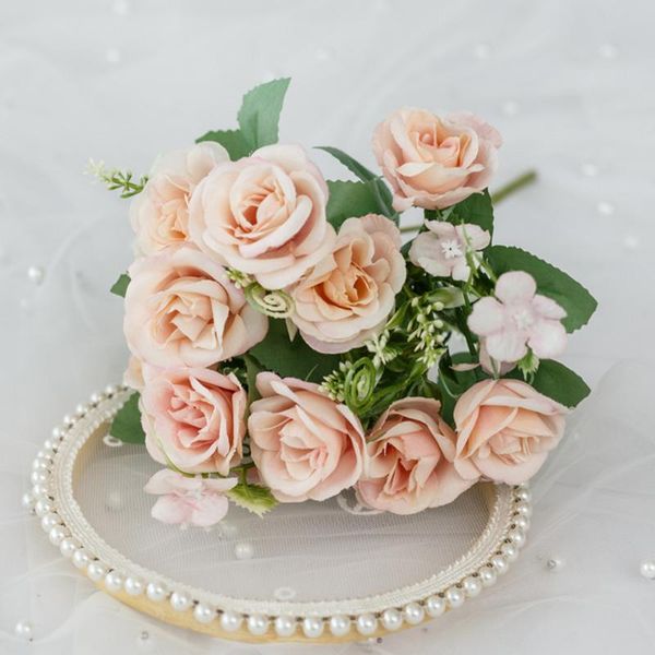 

decorative flowers & wreaths 10 heads rose bouquet artificial beautiful decor false
