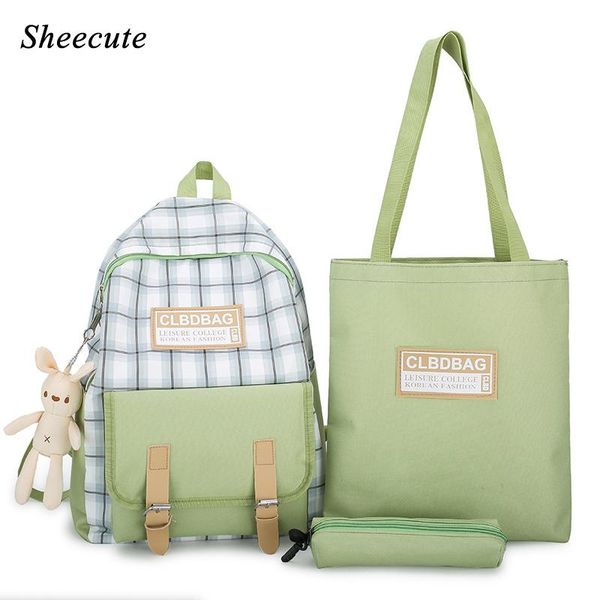 

backpack girls school bag high student cute plaid print children college capacity shoulder bags