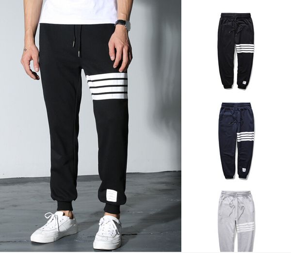 

wholesale- new exclusive distribution thom brown classic red and blue striped webbing folding tooling twill trousers cropped pants men, Black