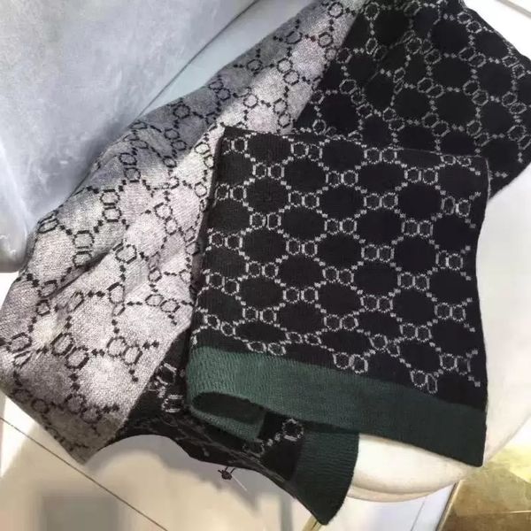 

high end men's and women's designer scarf, winter warm scarf, headscarf, women's luxury wholesale scarf, ski shawl 190 * 30cm, Blue;gray