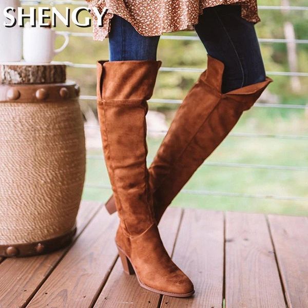 

boots winter women shoes solid color warm flock slip-on outdoor women's casual mature females knee-length western, Black