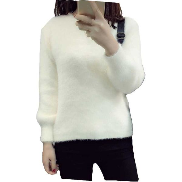 

women's sweaters g1406 autumn winter 2021 korean version women fashion loose knit thickened pullover sweater wholesale, White;black