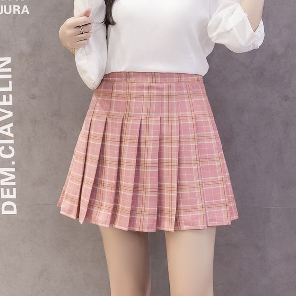 

2021 new japanese style high-waisted female chess mini skirt summer fashionable korean schoolgirl clothes plissada aub0, Black