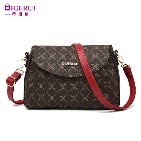 

bag handbag summer middle aged women's 8619, Black;red