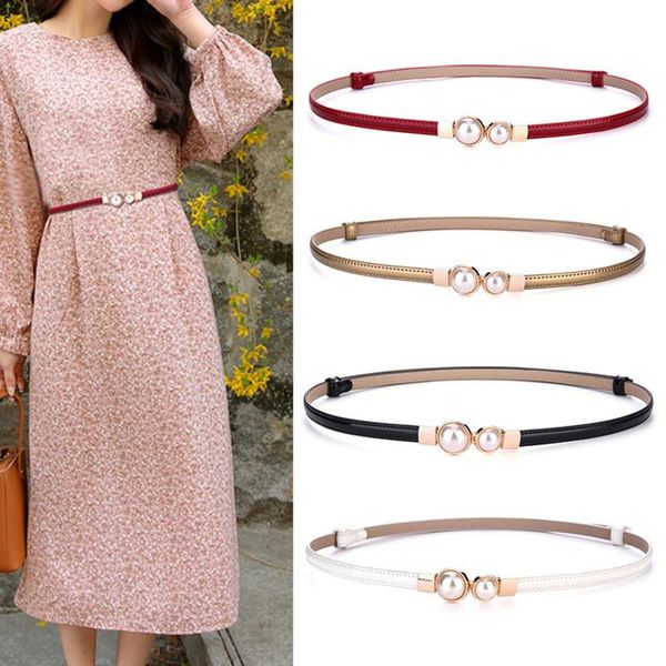 

belts fashion designer women skinny dress belt adjustable pu leather strap ladies waistband decorative ceinture femme, Black;brown
