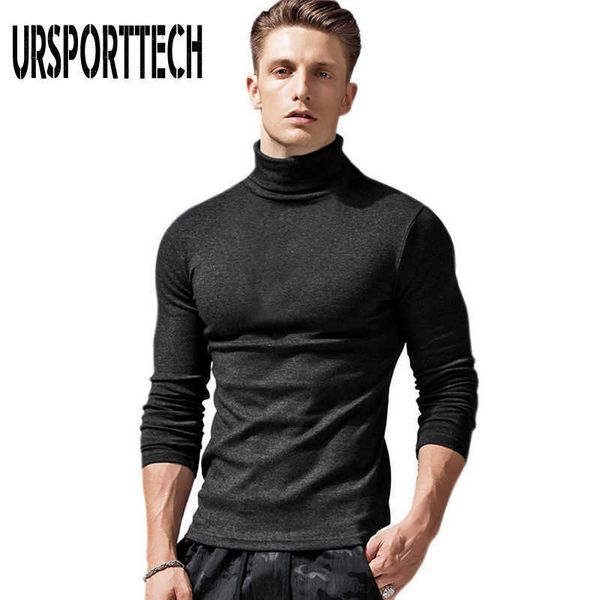 

autumn winter mens thin thermal t-shirt men's turtleneck bottoming shirt slim solid warm high-necked long-sleeved t-shirts 210528, White;black