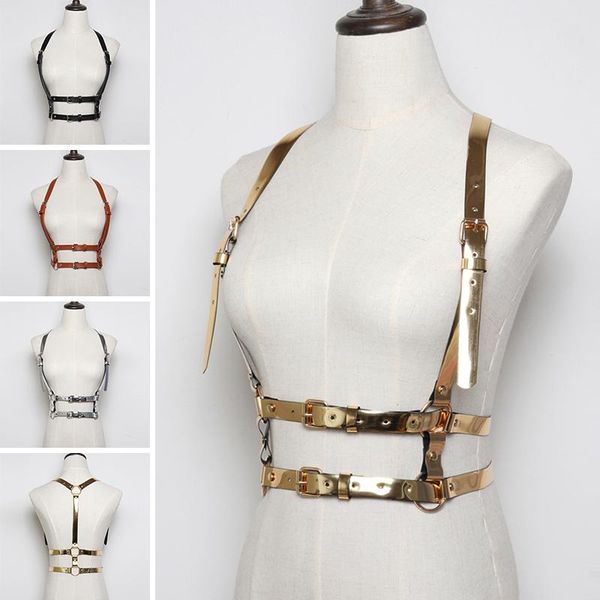 Cinture Bretelle in PU Cinghie Cintura da donna Cintura Imbracatura per personalità Bondage per il corpo Sigillo in pelle dimagrante femminile Punk