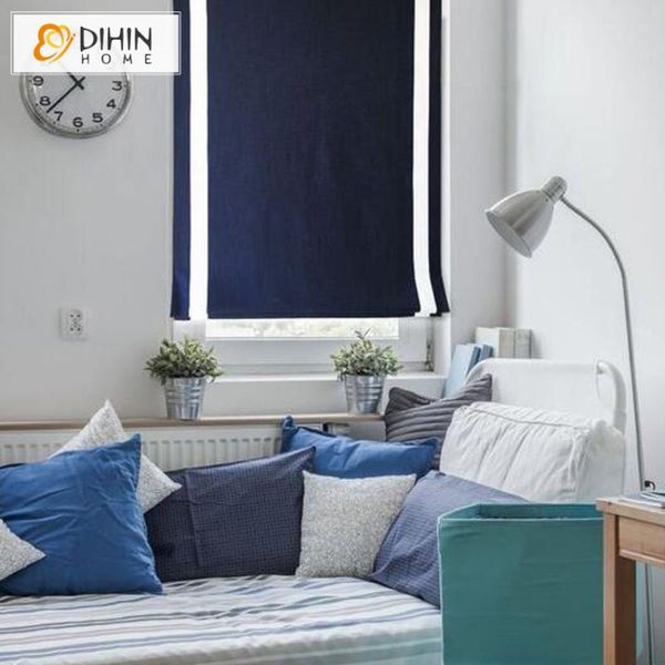 

blinds modern custom roman shades with white banded light filter / full blackout shade easy install window curtains