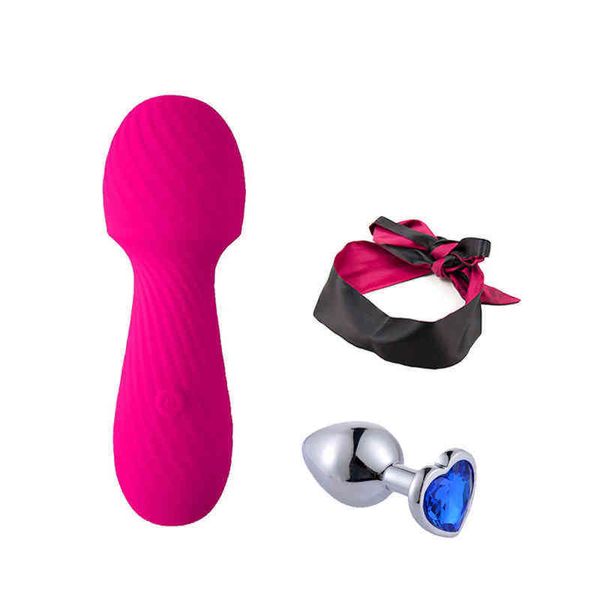 Nxy Sm Bondage 3pcs Set Sex Toys per coppie Vibratori Bdsm Slave Vibrator Plug Butt Flirt Giochi g Spot Donna Uomo 1223