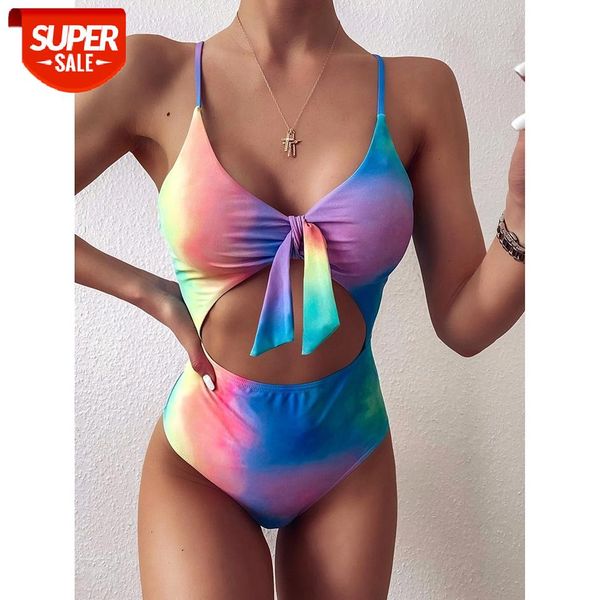 

tie dye swimwear women one piece swimsuit 2021 new bodysuit hollow out bikini swimming wear for women bathing suit monokini #lf9j, White;black