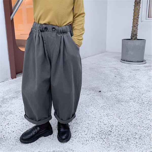 

trousers boys and girls autumn solid color loose harem pants 1-7 years kids all-match cotton wide, Blue