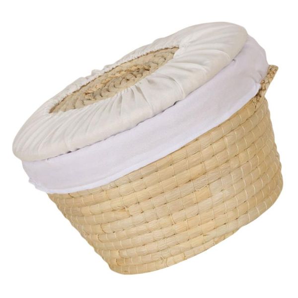 

storage baskets 1pc home woven food basket eggs knit (beige)