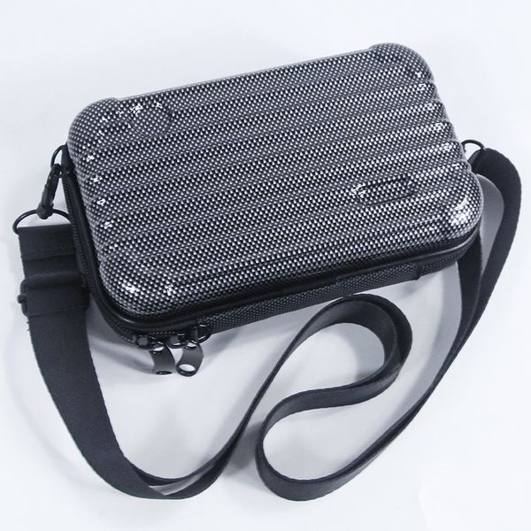 

luxury hand bags for abs storage small square women famous brand clutch mini luggage carbon fiber shoulder bag c0228