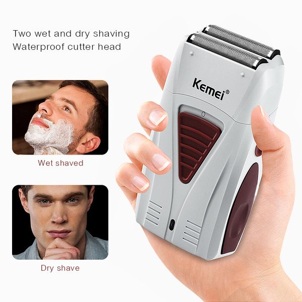 

kemei bald headed hair clipper skull beard face trimmers electric shaver for men dual blades hair finishing machine km-3382