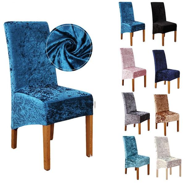 

chair covers dining cover golden diamond velvet stretch for room wedding banquet spandex home decor case