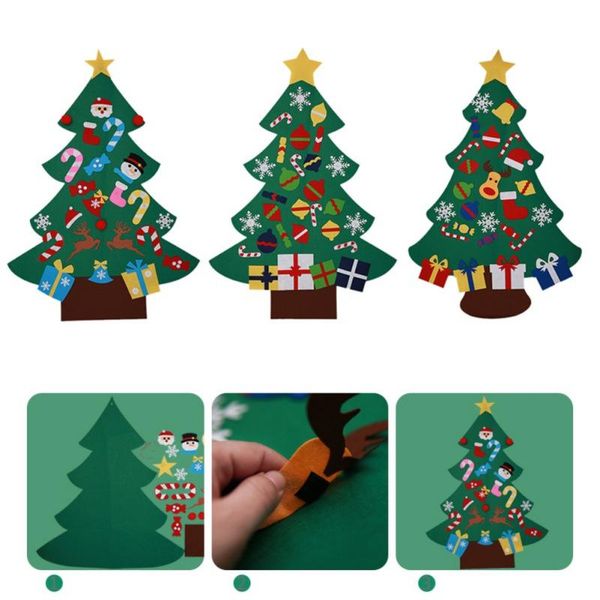 

christmas decorations diy felt tree set with 26 removable ornaments xmas hand craft children gift