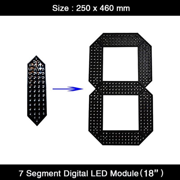 

hd 4pcs/lot 18" inch 7 segment led display-digital numbers module for oil price led signs gas price remote control