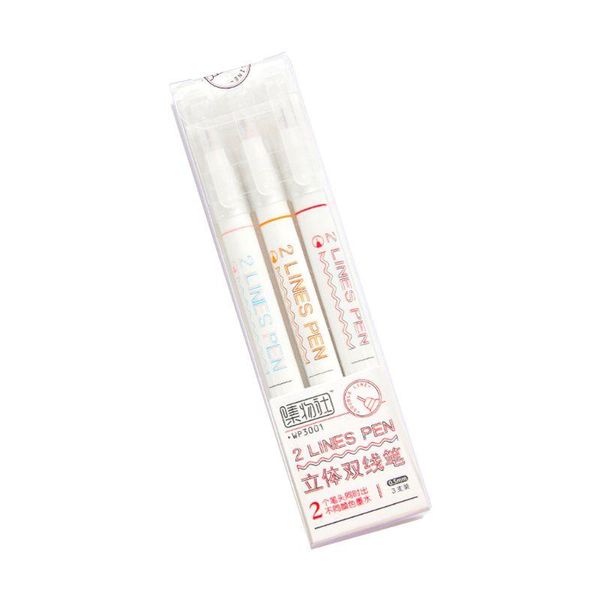 

3/6pcs double 2 lines gel pen marker diy scrapbooking journal decor stationery l41e pens