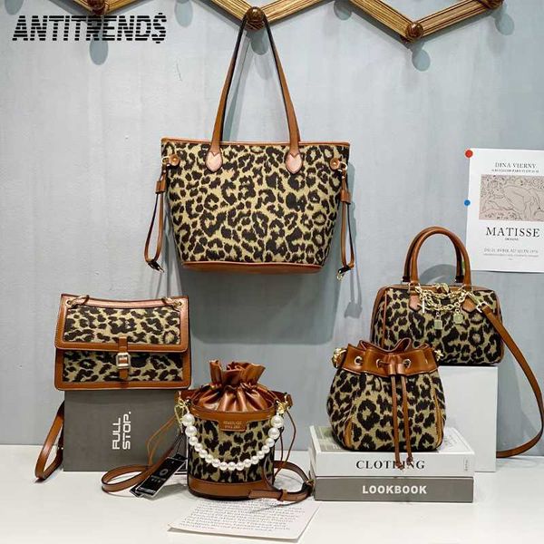 

evening bags 5 styles design autumn winter large capacity bag women 2021 leopard print tote fashion pearl bucket shoulder handbag
