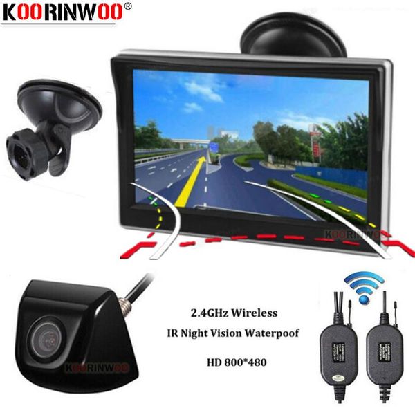 

car rear view cameras& parking sensors koorinwoo universal dynamic trajectory moving line camera lcd monitor reverse wireless reversing trun