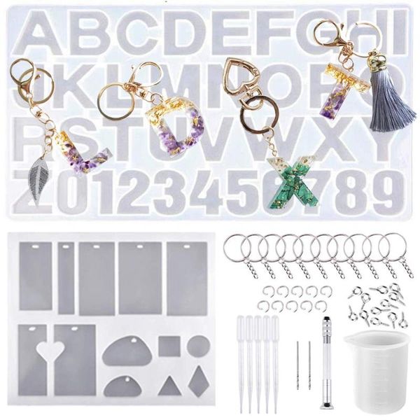 

craft tools epoxy resin molds mold - silicone casting 19 pieces diy alphabet jewelry manufactur