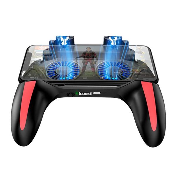 

h10 pubg gamepad game controller with two cooling fans game shooter joystick pugb helper gamepad for 4.7-6.5 inch mobile phone