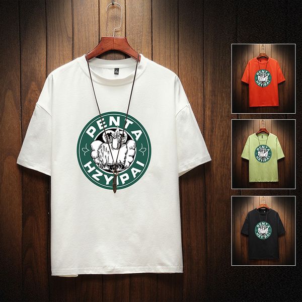 

2021 new short sleeve cool coffee t shirt casual summer loose men tshirt male t-shirt tee shrits iy3u, White;black