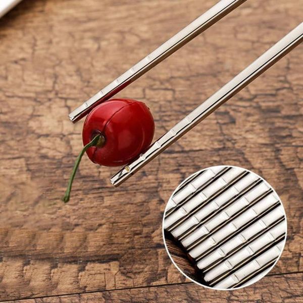 

chopsticks stainless steel alloy non-slip square high-grade gold-plated black tableware korean silver g8a1