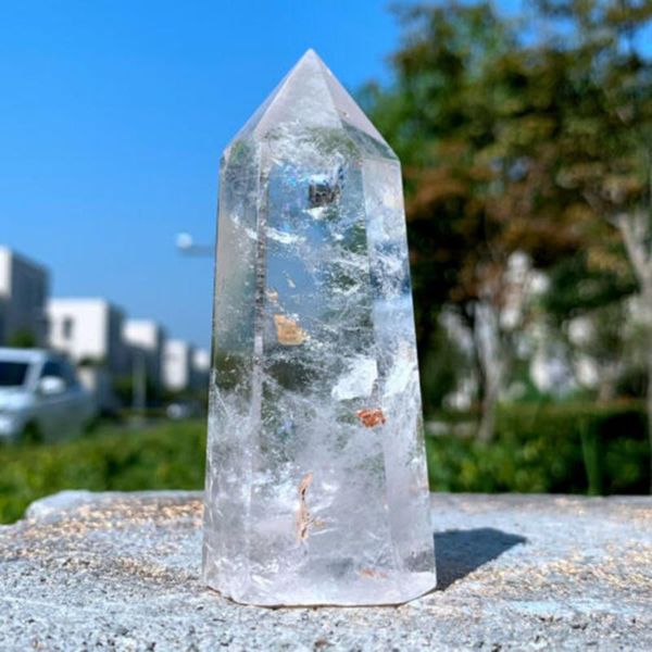 

1pcs clear quartz point polishing crystal tower nature mine energy ore wand for healing decoration