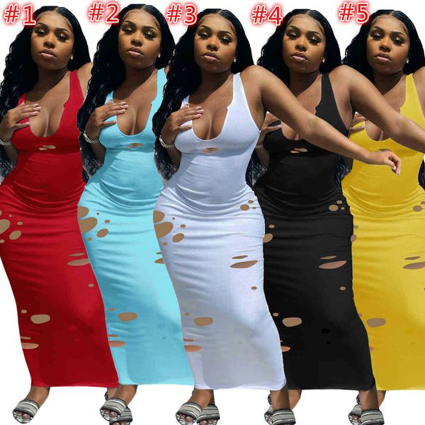 2022 Sexy sem mangas mulheres vestidos casuais moda cor sólida profunda v pescoço magro bodycon lápis vestido desenhadores de verão clubwear plus size