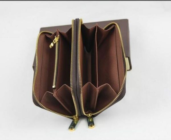 Portapendenti a portata di mano doppio con cerniera Pocket Portafoglio Portafoglio Portabicchieri Coin Credit Fashion 2021 Uomo Borsa Zippy con classica Slim Bank Donne Tdeai