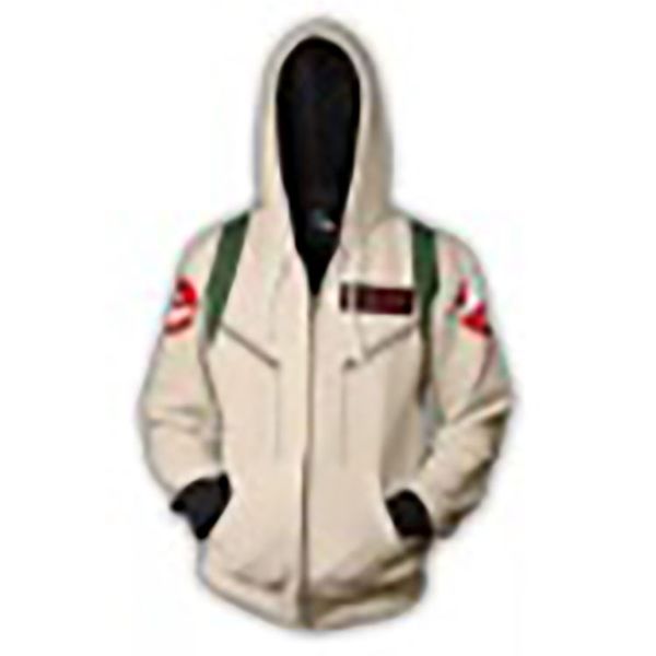 

ghostbusters' cosplay 3d printed fashion zipper hoodie, Black