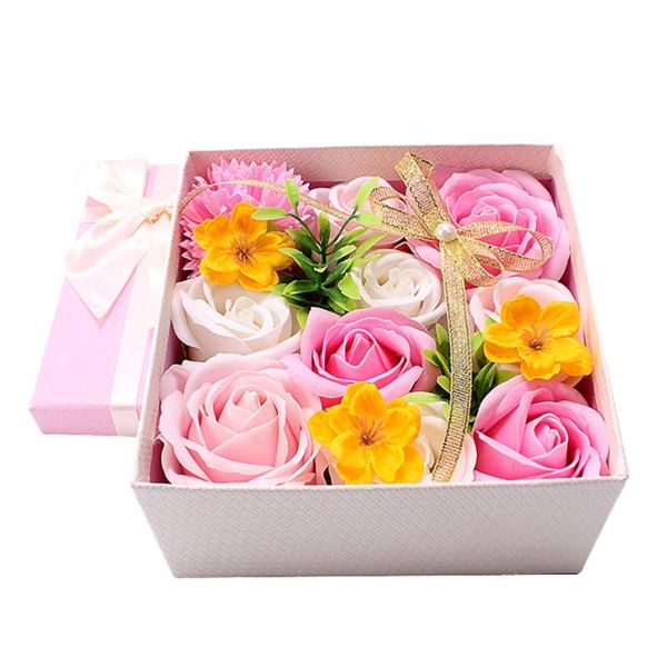

decorative flowers & wreaths 1 pc square gift box beautiful soap flower rose holiday