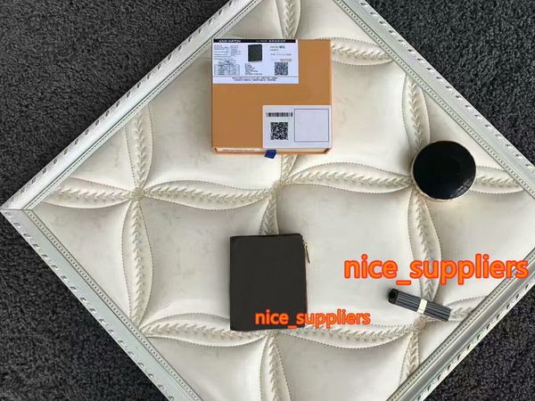 

fashion genuine leather water ripple short hasp/zipper wallet coin m64021 purse male card id holder with box cx#25 with box, Red;black