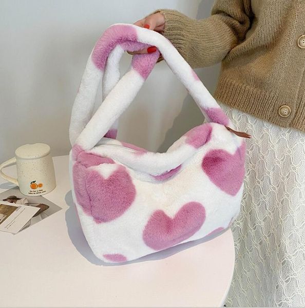 

waist bags nonsar autumn winter style korean fashion plush tote bag women's shoulder messenger armpit