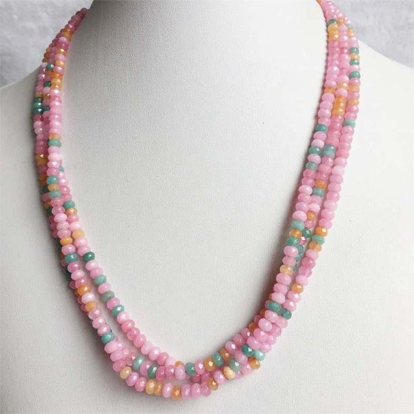 

chains elegant mix color jades choker necklace faceted round natural gem stone wedding gift for women charm fashion jewelry, Silver