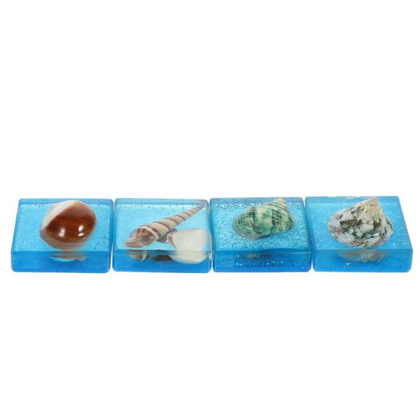 

charms 4pcs fridge magnetic decals conch seashell shape decorative stickers, Bronze;silver