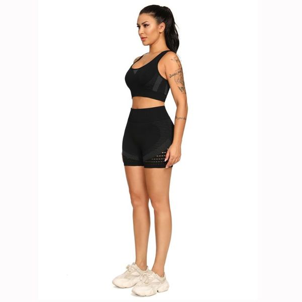 

2021 new european and american bra shorts yoga tight clothes suit summer running sports seamless fitness yoga set clothing women, White;red